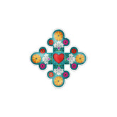 Floral Heart Resin Cross